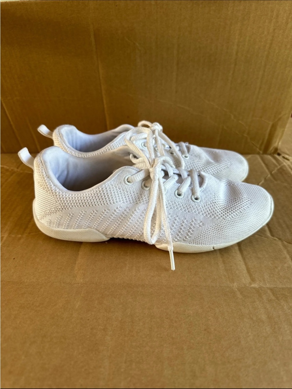 Baxinier White Mesh Cheerleading Dance Sneakers Shoes.